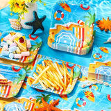 72 Pcs Pool Party Plates and Napkin Serve 36 7 Square Paper Dessert