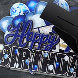 LINGTEER Happy 50th Birthday Blue Acrylic Table Topper Centerpieces