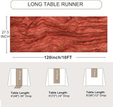 Snowkingdom 6PCS 10Ft Fall Thanksgiving Table Runner Terracotta Rust