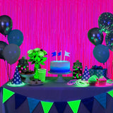 2 Pack Glow in The Dark Party Streamers, Neon Party Decorations Fluore