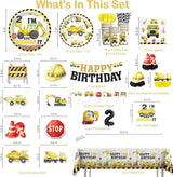 Xynic 187pcs Construction Birthday Party Supplies for 2 Year Old Boy