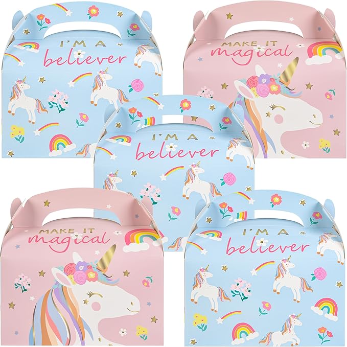 DjinnGlory 36 Pack Unicorn Party Favor Treat Boxes Small Paper Gift