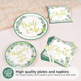 96Pcs Bridal Shower Party Supplies Sage Green Bride to Be Plates and