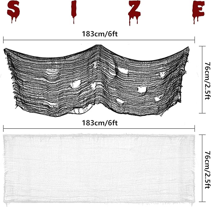 5 Pcs Halloween Creepy Cloth 30 x 72 Inch Scary Spooky Fabric Cloth
