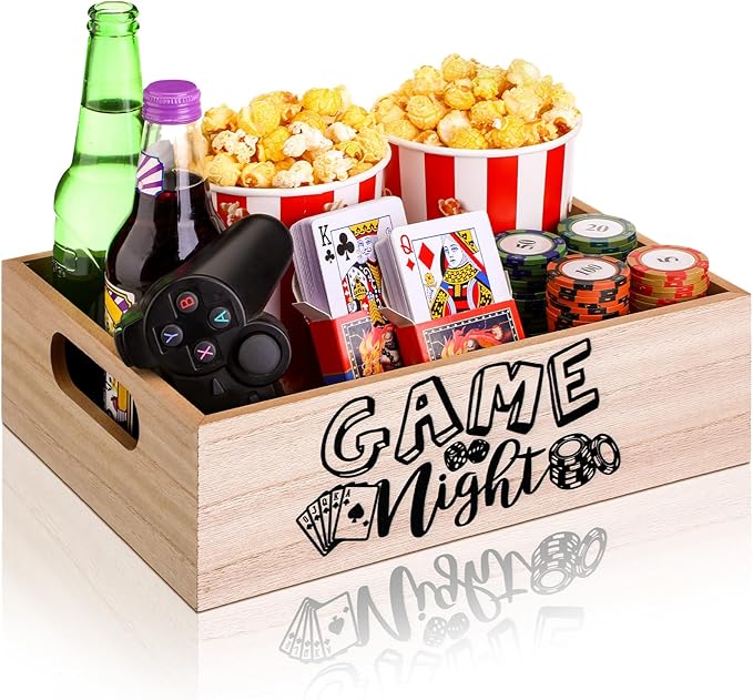 Movie Night Supplies Snack Trays Handles Reusable Wooden Movie Night