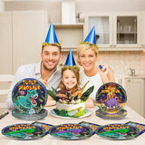 96 Pcs Super Dinosaur Plates and Napkins for Dinosaur Birthday Party