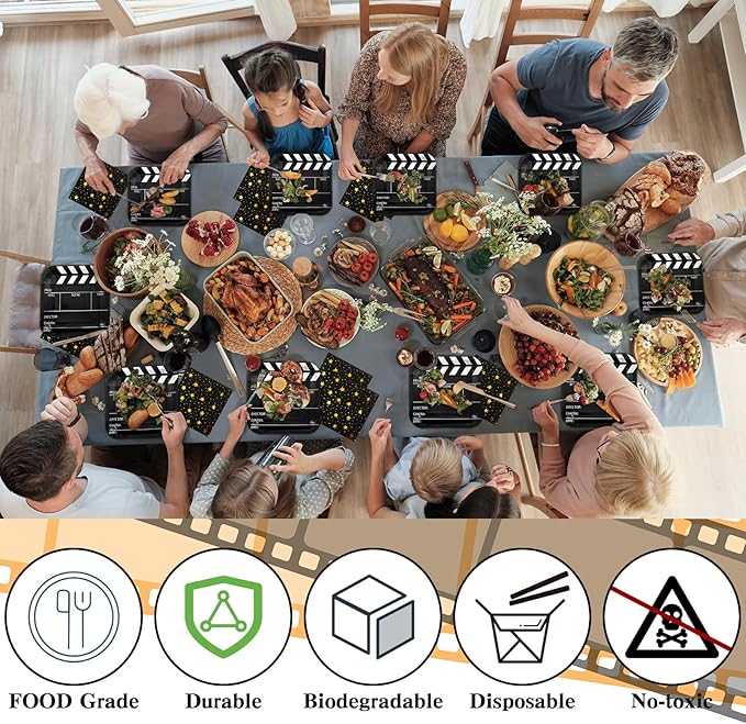 100 Pcs Movie Night Theme Party Supplies Serves 50 Movie Night