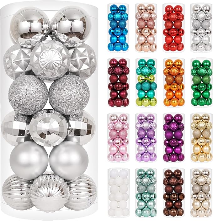 XmasExp 24ct Christmas Ball Ornaments Shatterproof Christmas #4