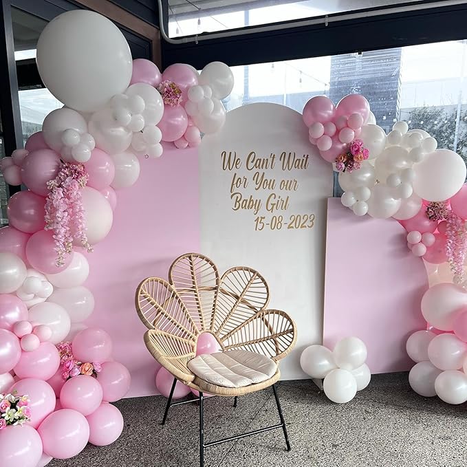 Pink and White Balloon Arch Kit, ADOINBY 140Pcs Macaron Pink Balloon