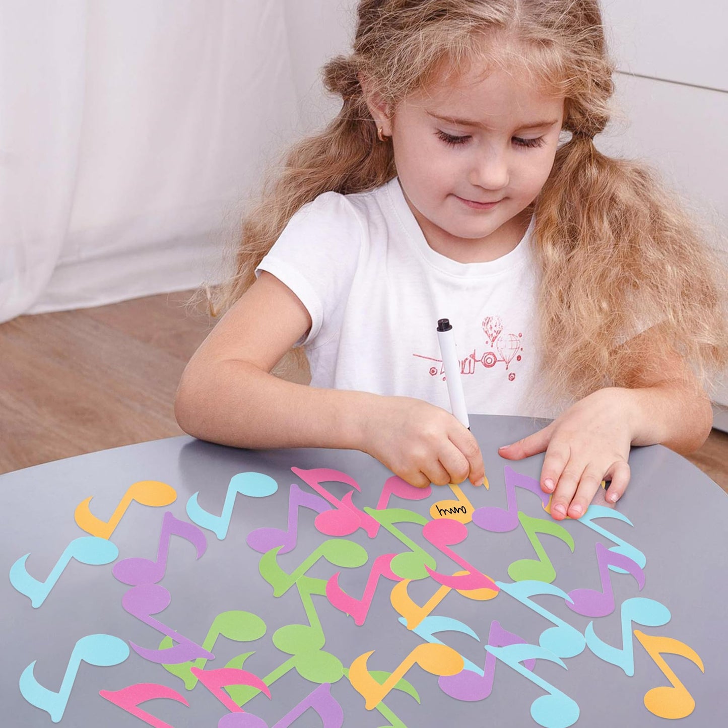 Music Note Glitter Cutouts - 100Pcs Colorful Music Notes Themed Paper