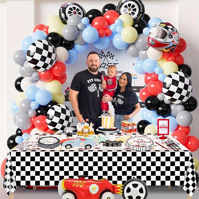 81Pcs Two Fast Race Car 2nd Birthday Party Decorations - Race Car