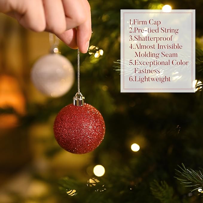 Valery Madelyn Christmas Tree Decorations Ornament Set, 50ct 2 Inches