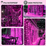 Dazzle Bright 300 LED Curtain String Lights Valentine's Day Fairy
