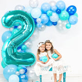 KatchOn Aqua Blue Number 2 Balloon - 40 Inch | Teal 2 Balloon Number,
