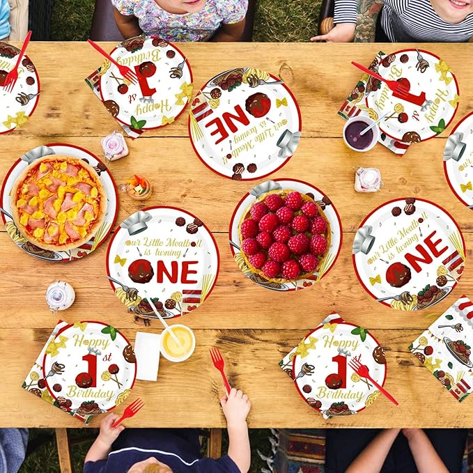 96Pcs Meatball 1st Birthday Party Supplies Meatball is Turning One