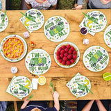 96Pcs Trash Truck 2nd Birthday Party Decoration Green Garbage Truck