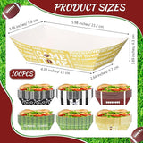 100 Pcs Football Party Favors & Supplies Paper Food Tray 2lb