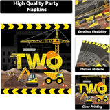 100 Pcs Construction Party Plates and Napkins Set Construction Truck