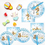 96PCS Bear Baby Shower Tableware Set We Can Bearly Wait Dessert