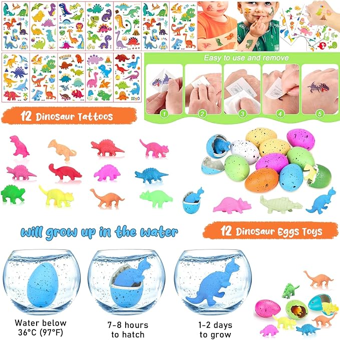 204PCS Dinosaur Party Favors Dinosaur Birthday Party Decorations