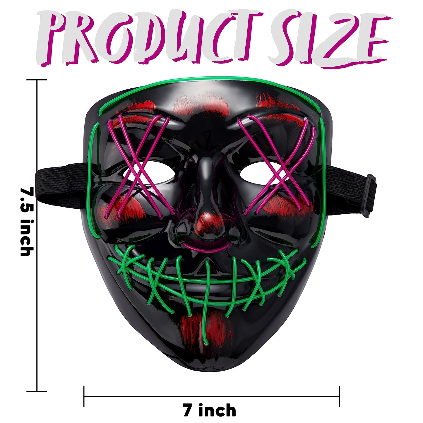 JOYIN Halloween Led Mask, Light Up Mask and Gloves for Cosplay Costume