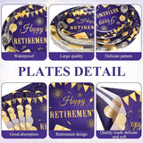 194 Pcs Purple Gold Happy Retirement Party Decorations Supplies