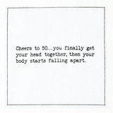 Five Star Funny 50th Birthday Quotes | White Cotton Cocktail Napkins