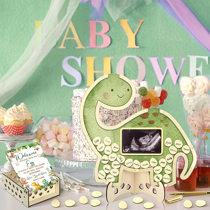 63 Pcs Dinosaur Baby Shower Guest Book Alternatives Set Baby Shower