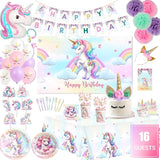 191 Pc Unicorn Birthday Decorations for Girls Complete Unicorn Party