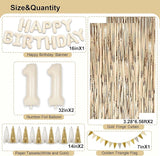 11th Birthday Decorations for Girls, White and Gold 11 Boho Birthday