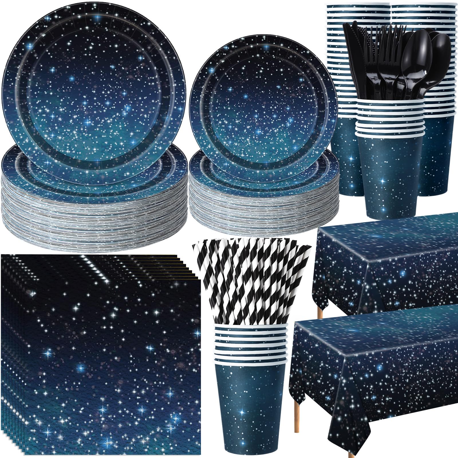 Funnymoom 452 Pcs Galaxy Party Decorations for 50, Starry Night Theme