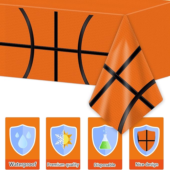 98 Pieces Basketball Party Decorations Basketball Tableware Set