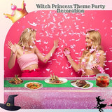 2 Pcs Witch Princess Theme Party Pink & Green Holographic Party