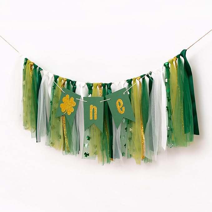 St Patrick's Day Lucky One High Chair Banner 1st Birthday Party