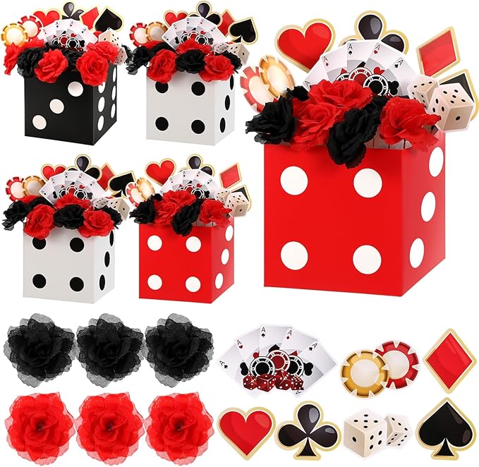 4 Sets Casino Party Decorations Poker Theme Table Centerpieces Party