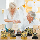 80th Birthday Decorations for Men Women - 9pcs 80th Birthday Party