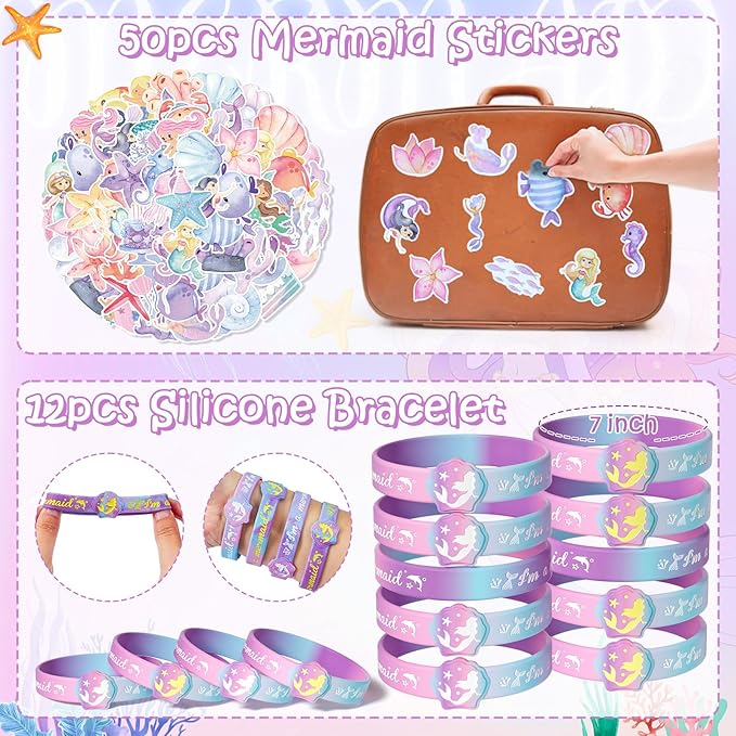 Mermaid Party Favors Birthday Supplies for Girl Gift Boxes Notebooks
