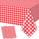 3pcs 54X108inch Red Checkered Tablecloth,Red Gingham Tablecloths