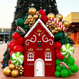 Christmas Balloons Garland Arch Kit Red Dark Green Gold Balloons