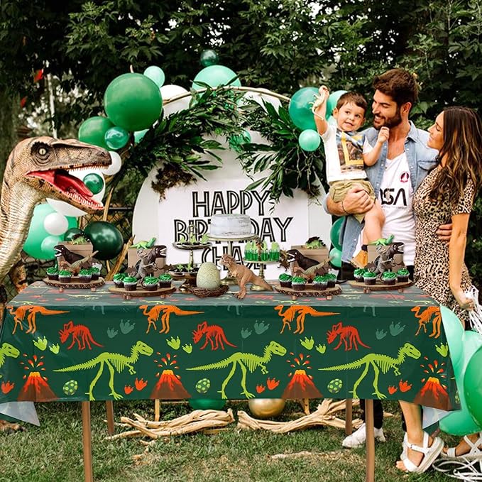 3 Pieces Dinosaur Birthday Decorations Party Tablecloth Dinosaur