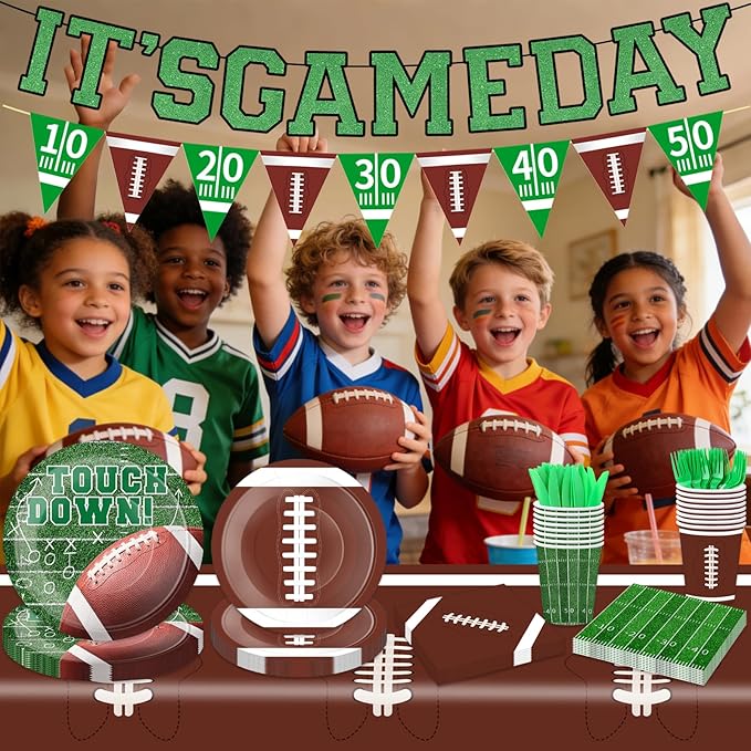 Football Party Supplies Kit And Football Decorations Set Serve 24