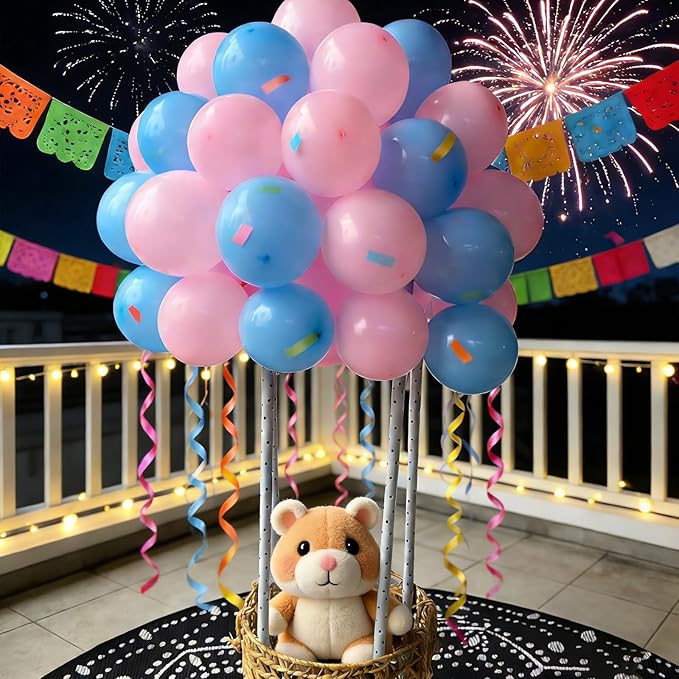 Gender Reveal Balloons 100 Pcs 12 Inch Pink and Blue Balloons for