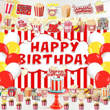 59 Pcs Popcorn Birthday Party Supplies Carnival Circus Movie Night