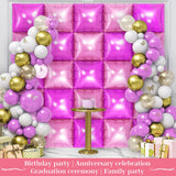 DustyPink and HotPink Square Foil Balloons 25 Pcs Metallic DustyPink