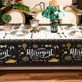 4 Pcs Happy Retirement Tablecloth 54 x 108 Inch Disposable Plastic