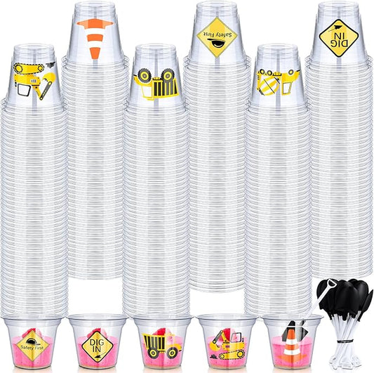WILLBOND 120 Pcs Construction Party Cups Construction Party Favors
