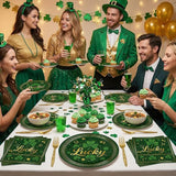 100 Pcs St Patrick's Day Tableware Party Supplies Serves 25