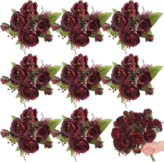 8 Bundles Artificial Peonies Flowers Boho Faux Flowers Arrangements #1