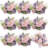 8 Bundles Artificial Peonies Flowers Boho Faux Flowers Arrangements #8
