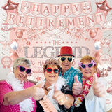 Retirement Party Decorations Women Rose Gold Happy Retirement Banner